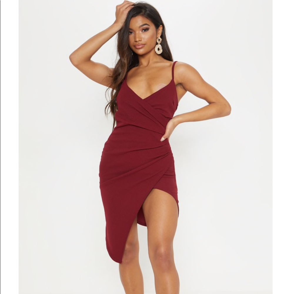 NWT PrettyLittleThing Lauriell Midi Wrap Dress